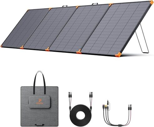 N-Type 16BB 450 Watt Portable Solar Panel,450W 38V Foldable Solar Panel for Power Station with 25% High Efficiency,IP68 Waterproof 4 Adjustable Kickstands for RV Camping Hurricane Blackout