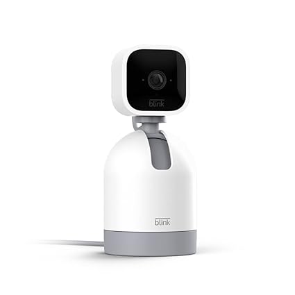 Blink Mini Pan-Tilt Camera (newest model), Rotating indoor plug-in smart security camera, two-way audio, HD video, motion detection, Works with Alexa (White)