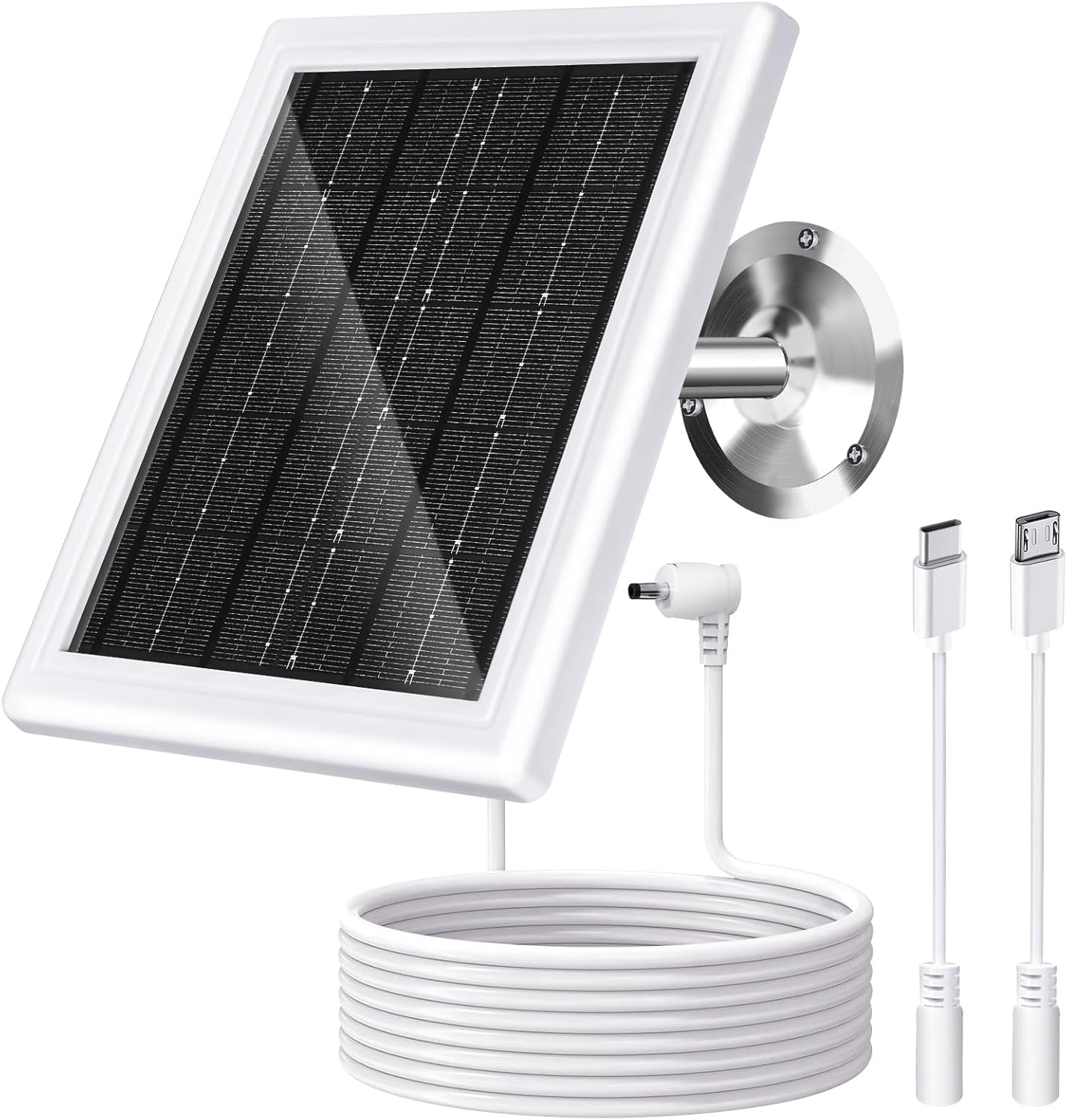 Ring Solar Panel Charger, 5W Solar Panel for Security Camera, Compatible for Ring Camera with Battery, Waterproof Solar Panel with Type-C, Micro